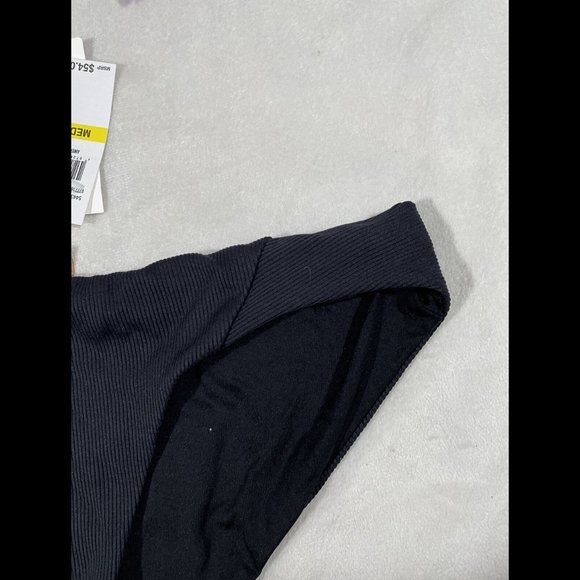 NWT‎ $58 Becca Loreto Ribbed Black Bikini Bottoms. SZ Medium - Picture 4 of 10